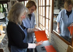 Mary and Maureen in the studio