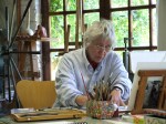 Barbara Milman working in my studio