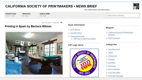 California Society of Printmakers Newsletter--Homepage