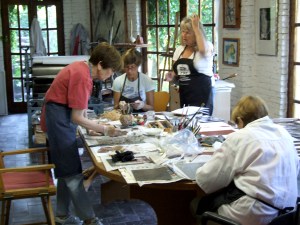 The Chicago Girlz in Maureen Booth's studio in Granada