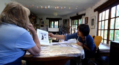 Zahra Buali in the studio with Maureen Booth