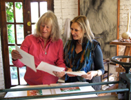Lorna and Maureen in the studio