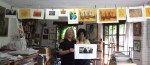 Maureen and Jini, with some of the work she produced in September
